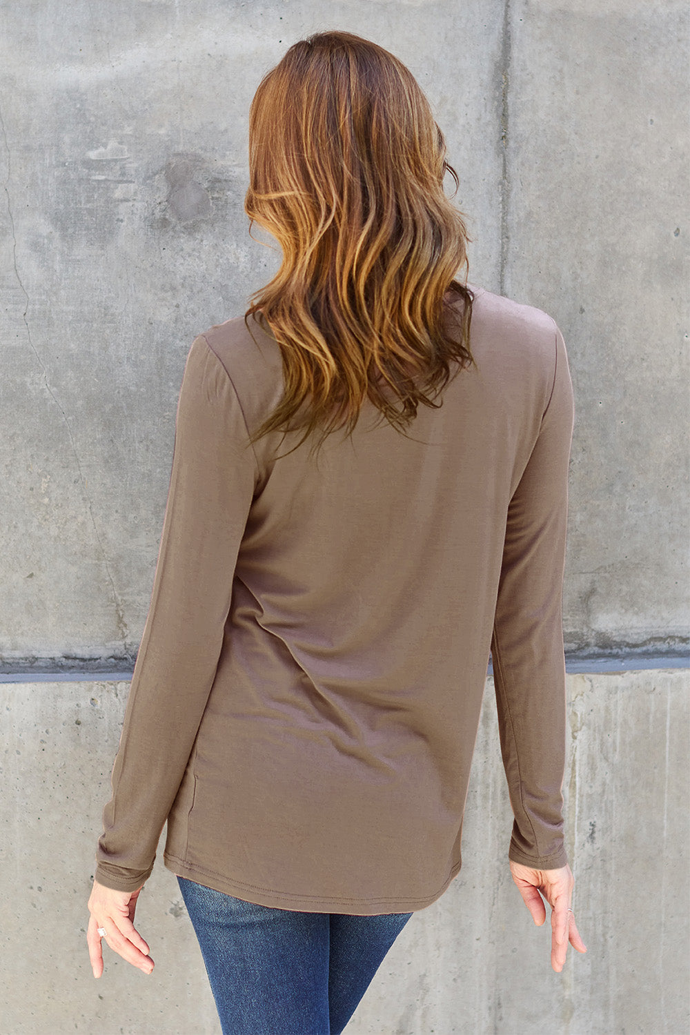 Basic Bae Full Size Round Neck Long Sleeve Top - Charming Charlie