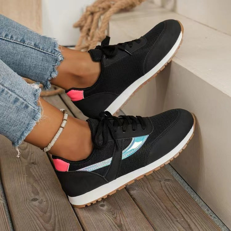 Mesh Contrast Round Toe Sneakers - Charming Charlie