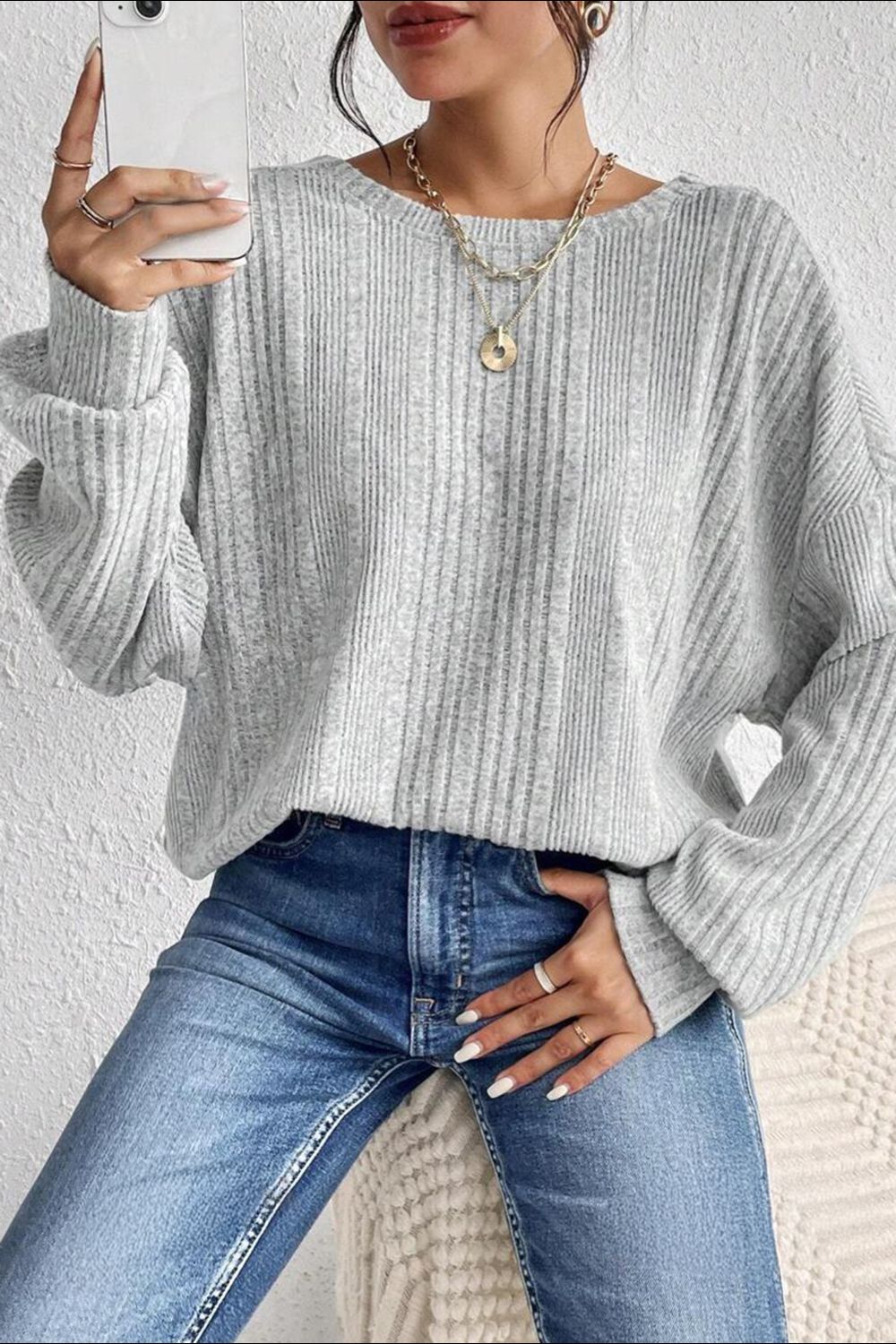 Crossover Backless Long Sleeve Knit Top - Charming Charlie