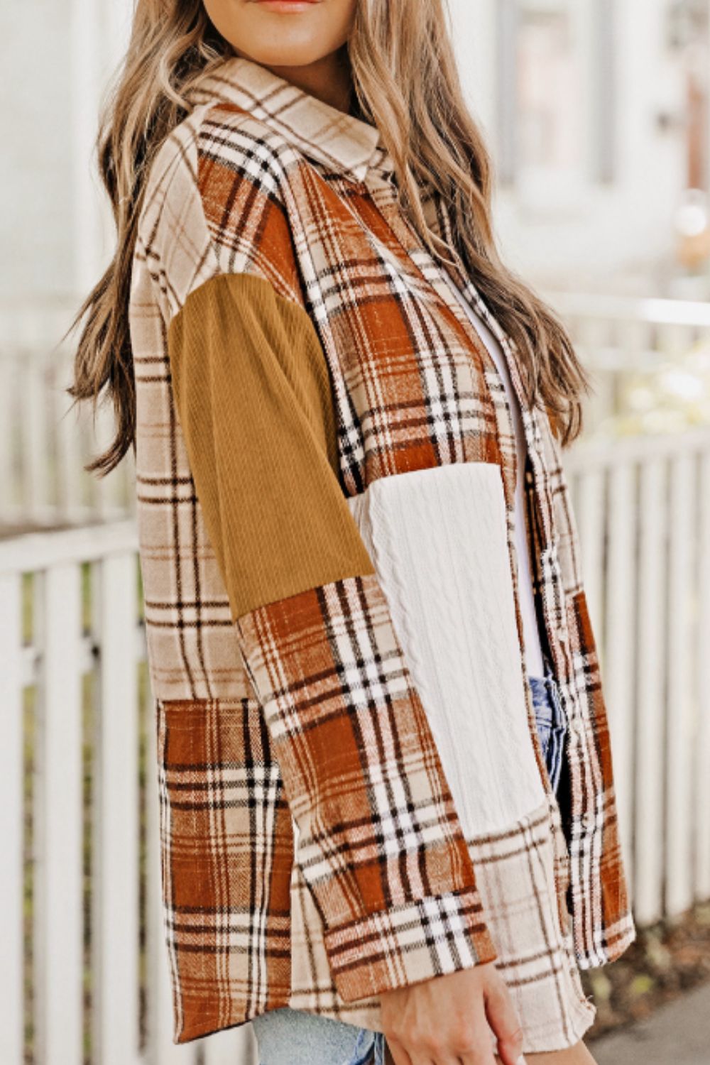 Plaid Button Up Long Sleeve Shacket - Charming Charlie
