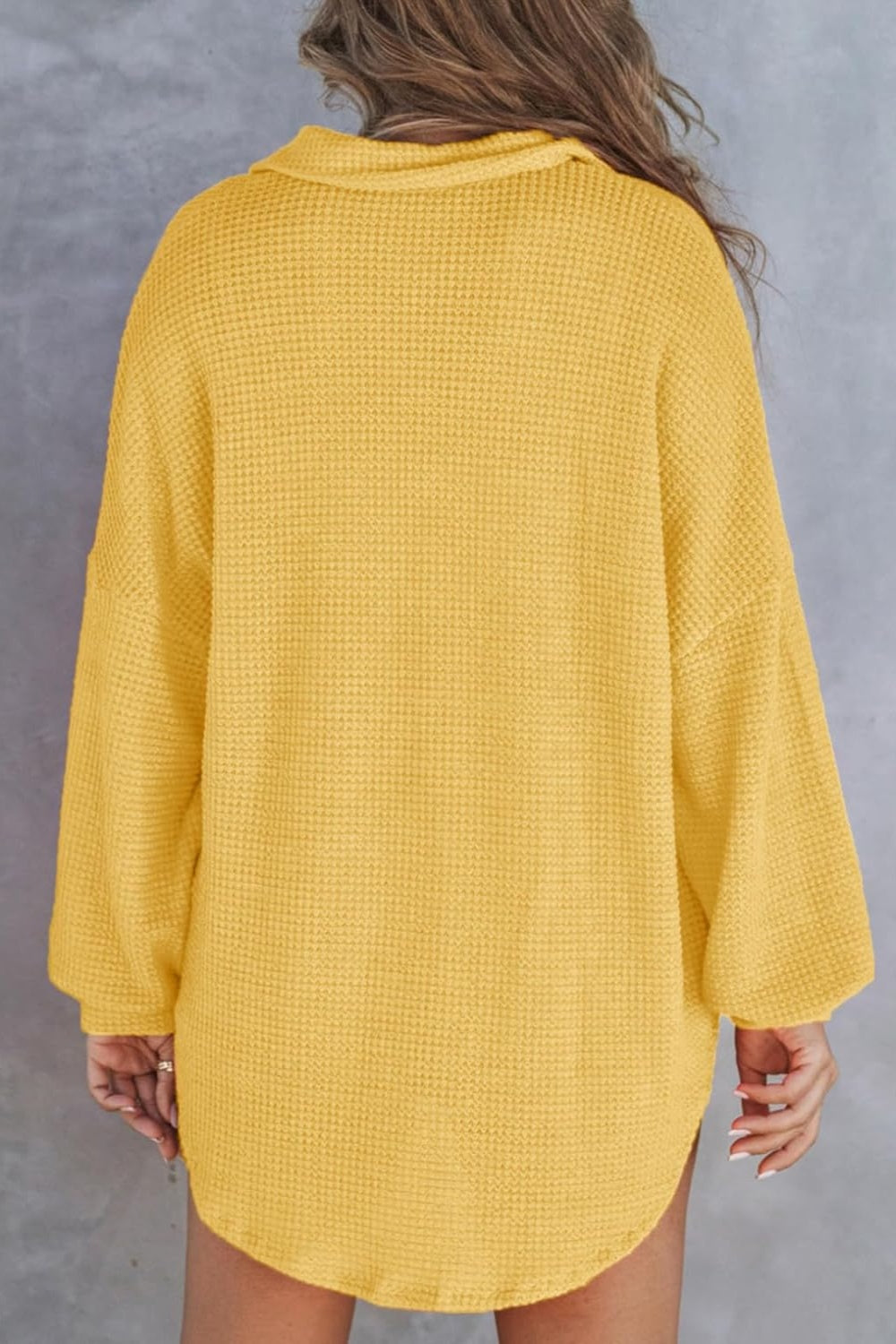 Half Button Long Sleeve Sweatshirt - Charming Charlie