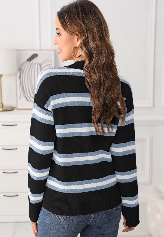 Striped Button Down Long Sleeve Cardigan - Charming Charlie
