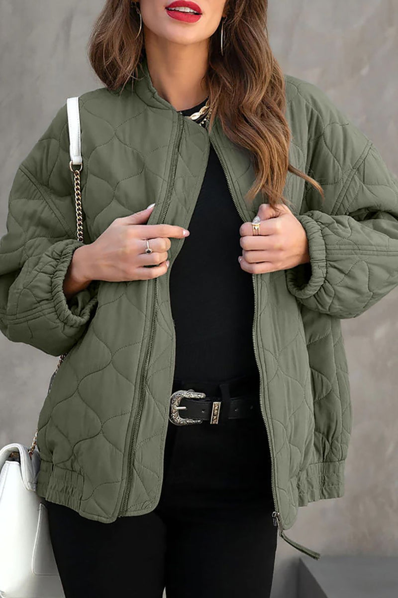 Oversized Zip-Up Drop Shoulder Jacket main image 1