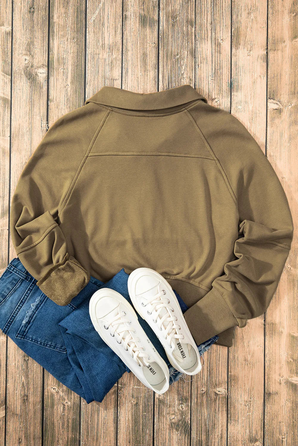 Half Zip Long Sleeve Sweatshirt - Charming Charlie