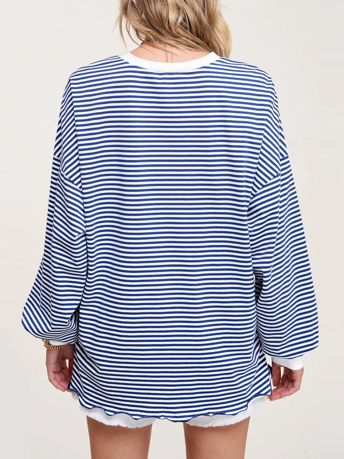 Contrast Striped Long Sleeve Sweatshirt - Charming Charlie
