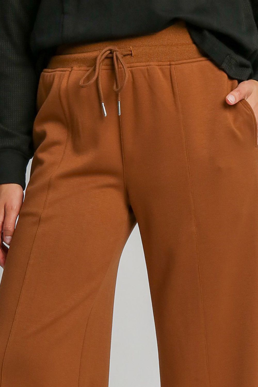 Umgee Drawstring Wide Leg Pants with Pockets - Charming Charlie