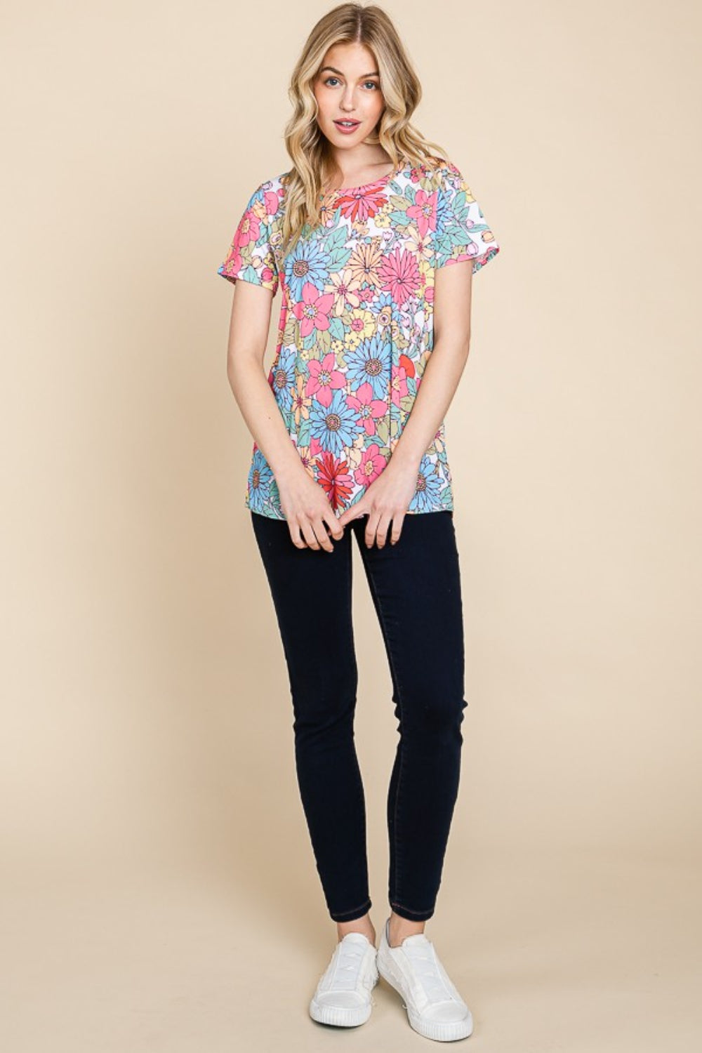 BOMBOM Floral Short Sleeve T-Shirt - Charming Charlie