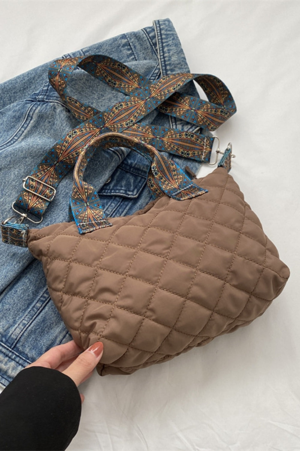 Bubble Textured Printed Strap Handbag - Charming Charlie