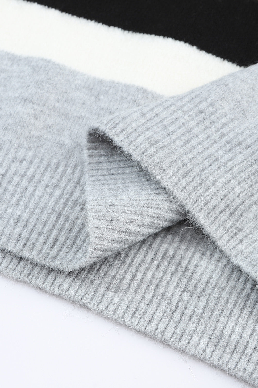 Color Block Round Neck Dropped Shoulder Sweater - Charming Charlie