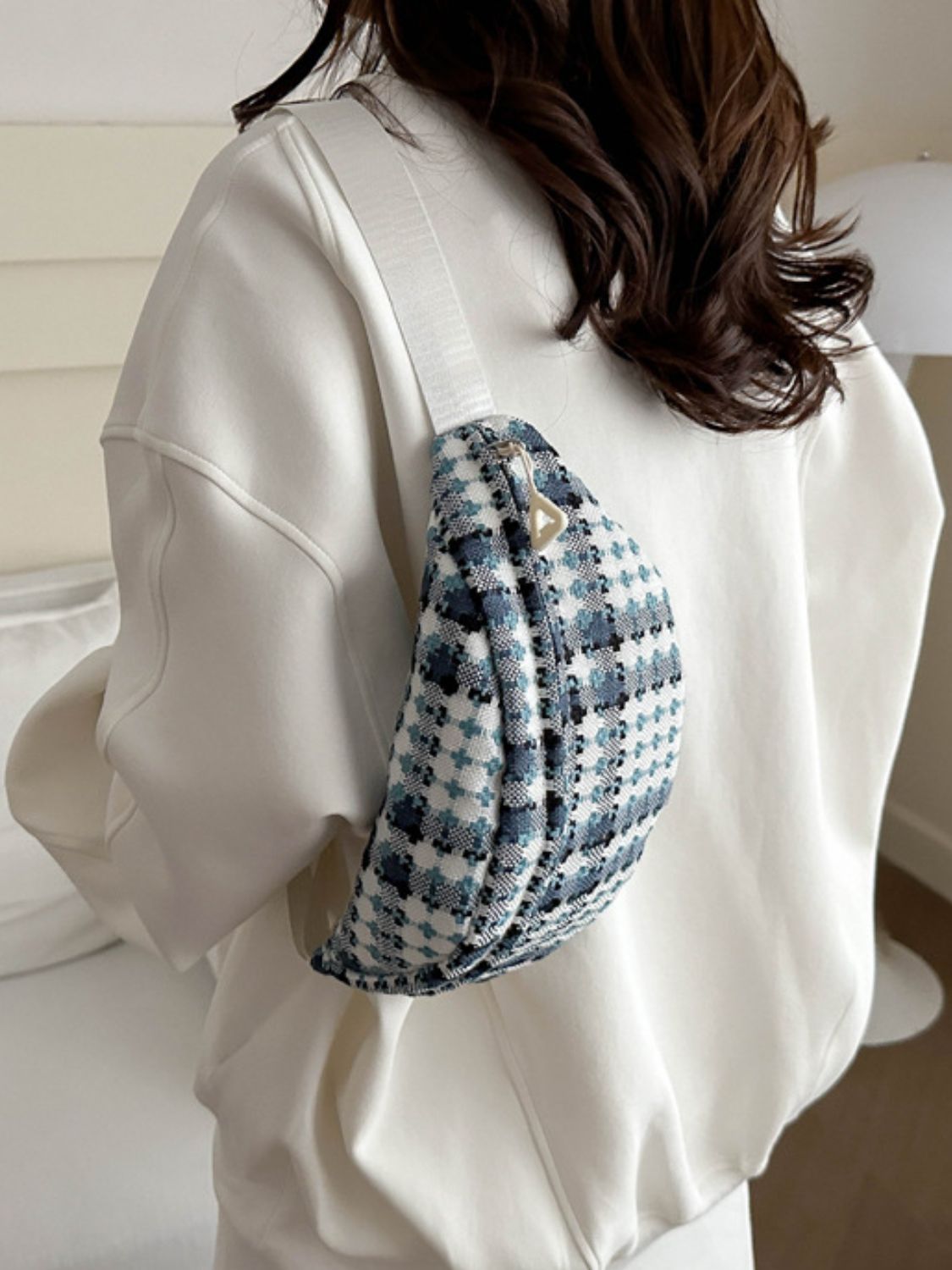 Plaid Wide Strap Crossbody Bag - Charming Charlie