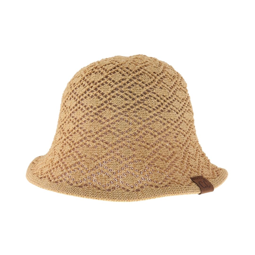 Honey-Mustard Diamond Lace Knitted Reversible C.C Cloche Bucket Hat combines refined craftsmanship with versatile design. Featuring a delicate diamond lace knit pattern, this hat offers a sophisticated texture that enhances any ensemble. Its reversible construction allows you to switch effortlessly between a classic cloche silhouette and a relaxed bucket style, providing adaptable elegance for various occasions. Designed for comfort and style, it is an expert choice for those seeking both functionality and