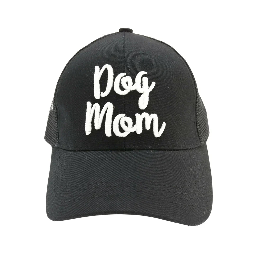 Dog Mom Embroidered Mesh Back High Ponytail CC Ball Cap offers a blend of style and functionality tailored for dog lovers. Featuring breathable mesh panels and a high ponytail opening, it ensures comfort and ventilation during outdoor activities. The detailed embroidery highlights your dog mom pride, while the adjustable strap provides a secure, personalized fit.