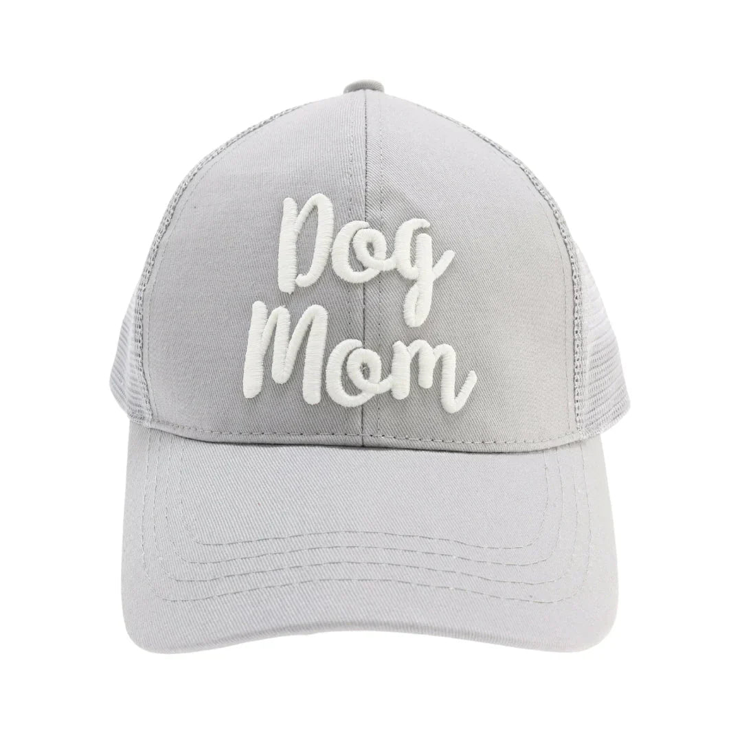 Dog Mom Embroidered Mesh Back High Ponytail CC Ball Cap offers a blend of style and functionality tailored for dog lovers. Featuring breathable mesh panels and a high ponytail opening, it ensures comfort and ventilation during outdoor activities. The detailed embroidery highlights your dog mom pride, while the adjustable strap provides a secure, personalized fit.