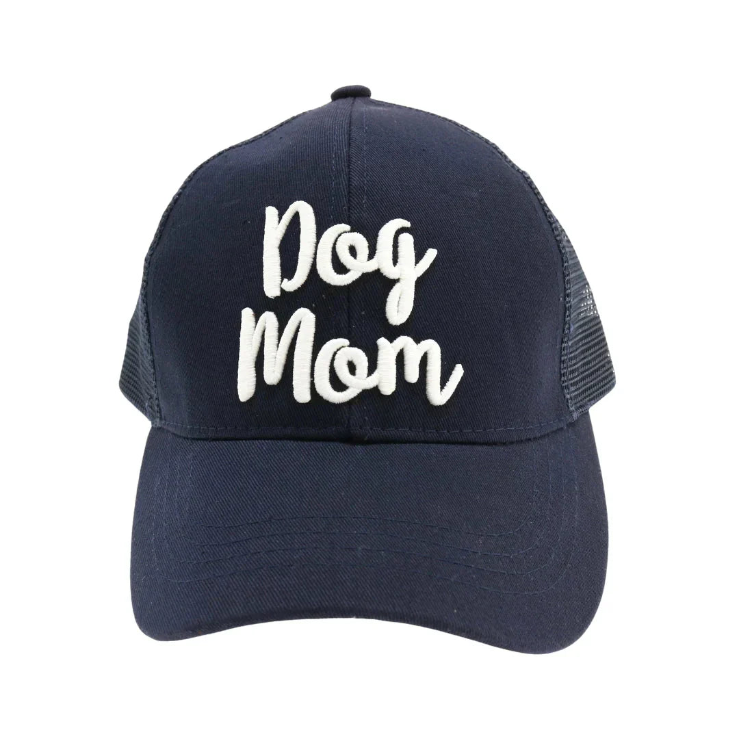 Dog Mom Embroidered Mesh Back High Ponytail CC Ball Cap offers a blend of style and functionality tailored for dog lovers. Featuring breathable mesh panels and a high ponytail opening, it ensures comfort and ventilation during outdoor activities. The detailed embroidery highlights your dog mom pride, while the adjustable strap provides a secure, personalized fit.