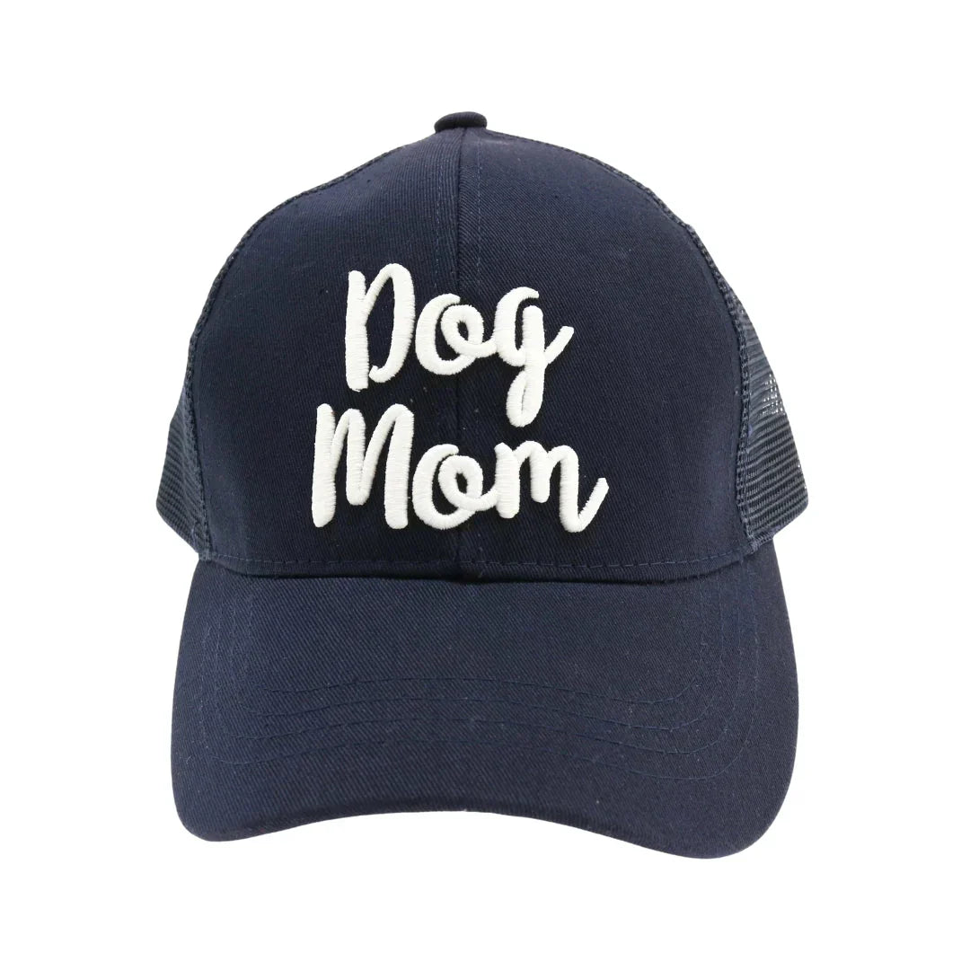 Dog Mom Embroidered Mesh Back High Ponytail CC Ball Cap offers a blend of style and functionality tailored for dog lovers. Featuring breathable mesh panels and a high ponytail opening, it ensures comfort and ventilation during outdoor activities. The detailed embroidery highlights your dog mom pride, while the adjustable strap provides a secure, personalized fit.