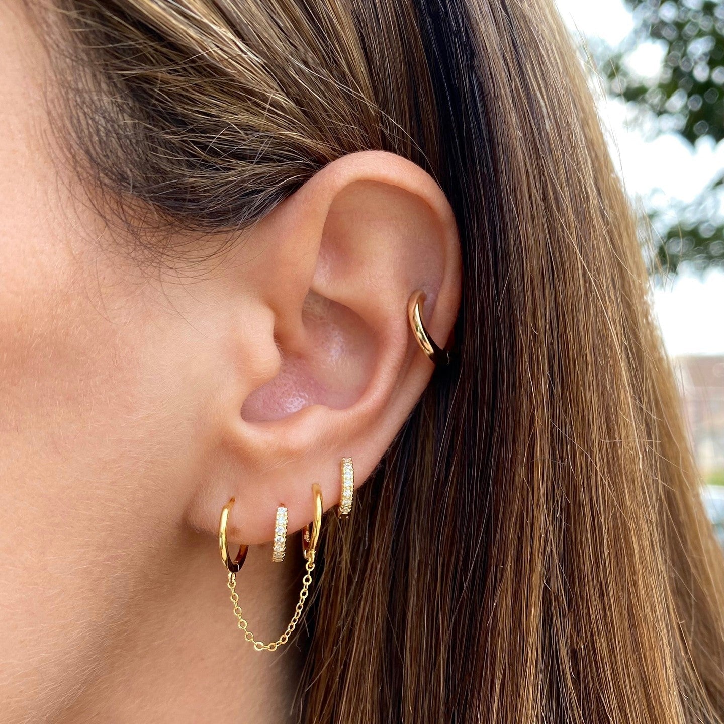 CZ Mini Huggie Earring - Adina's Jewels