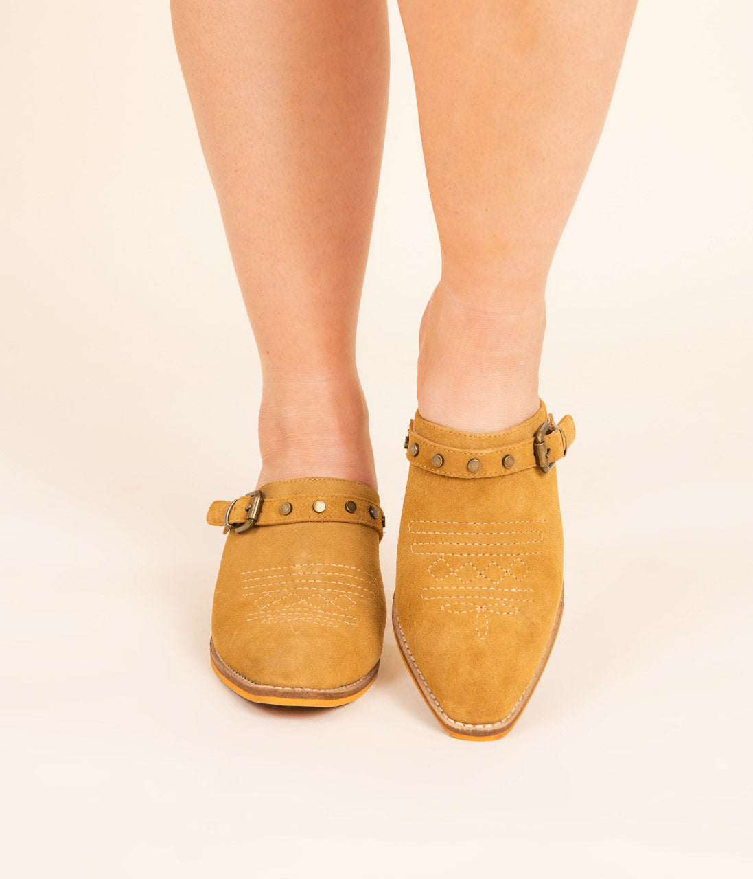 Drancy Western Mule in Tan - Charming Charlie