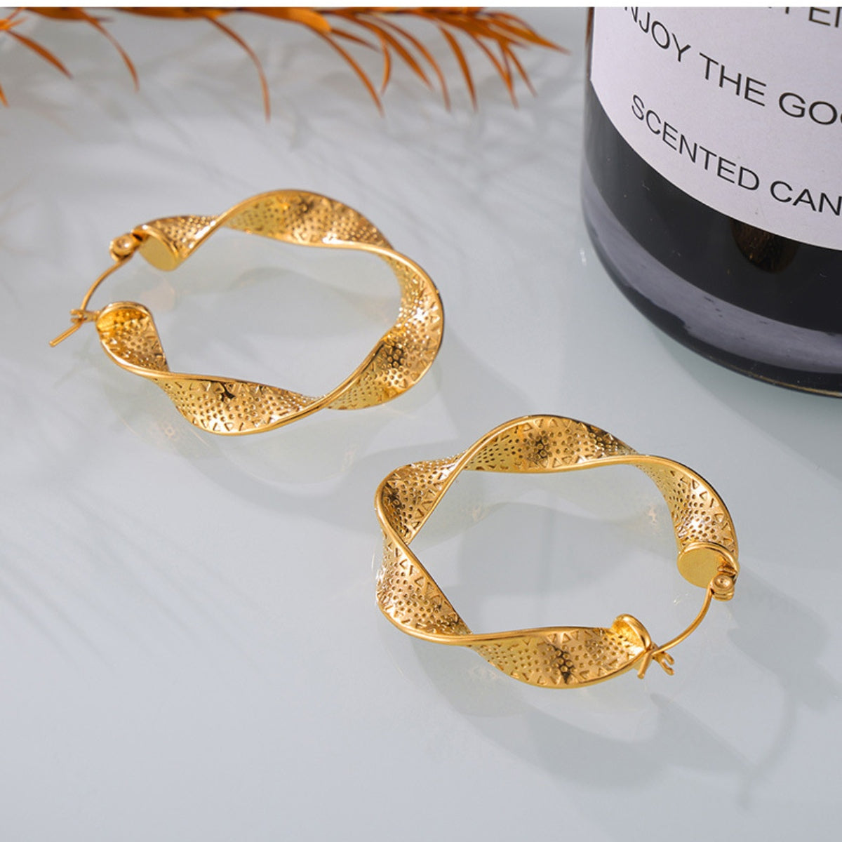 Titanium Steel Twisted Earrings - Charming Charlie