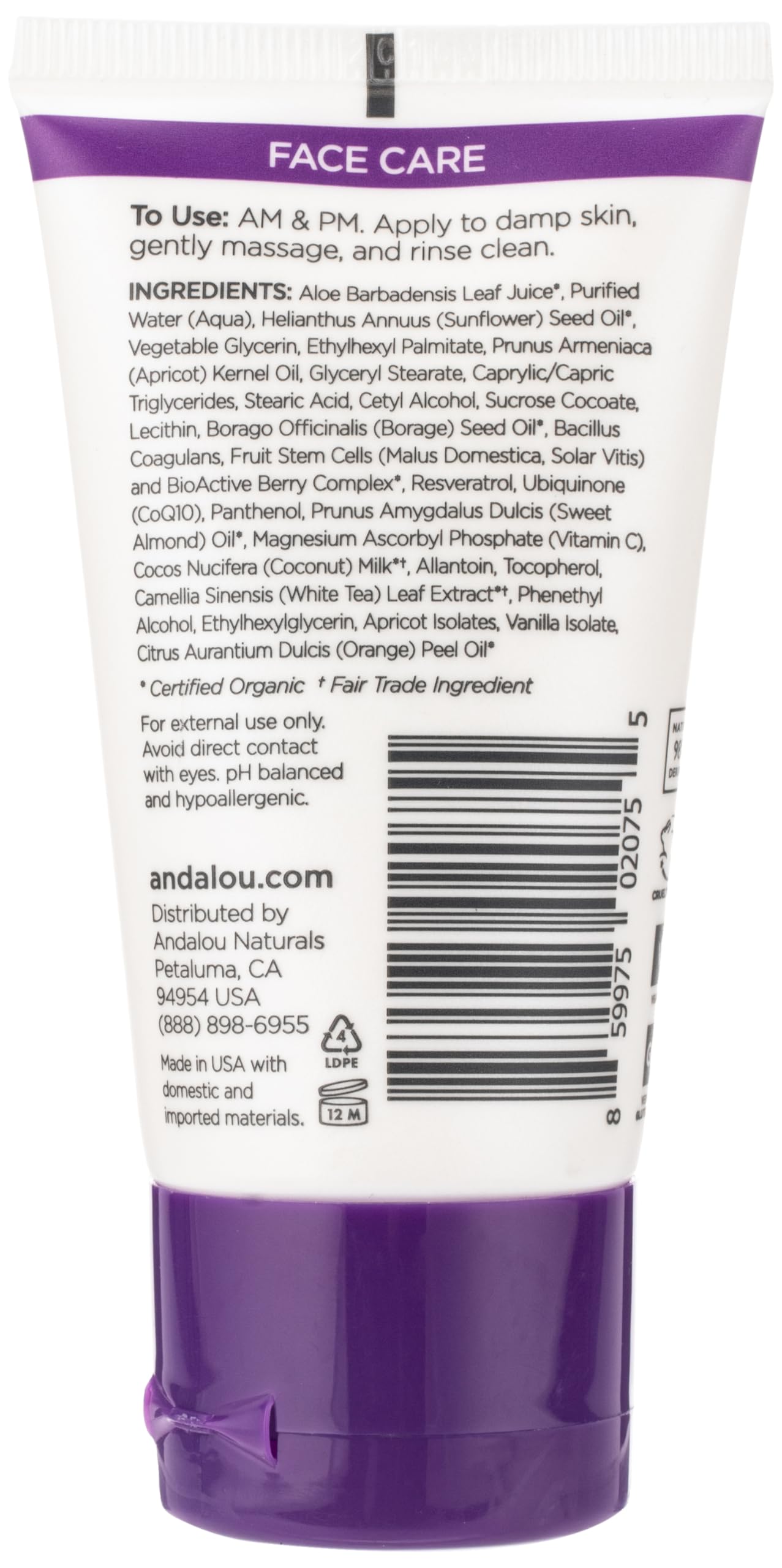 Andalou Naturals Cleansing Milk Apricot, 1.7 Ounce, 6 Count - Charming Charlie