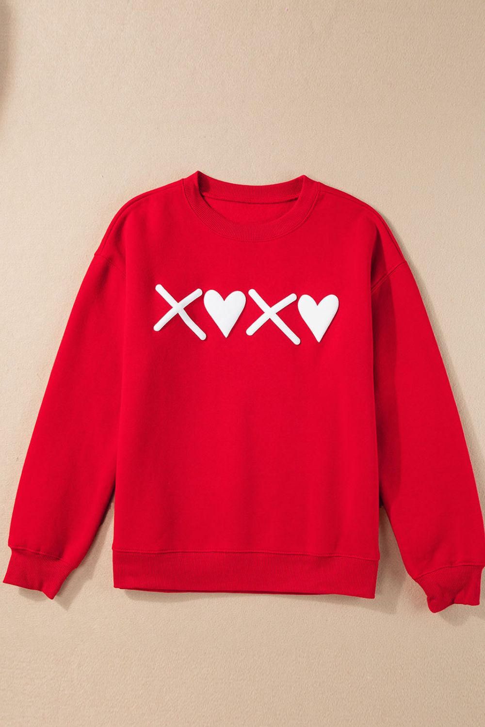 Valentine’s Day XOXO Round Neck Drop Shoulder Sweatshirt - Charming Charlie