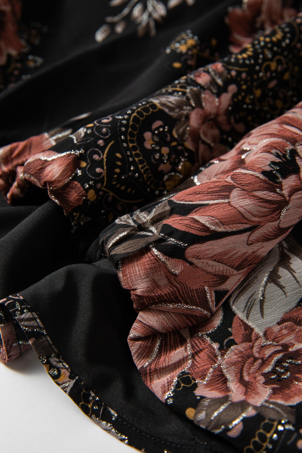 Printed Surplice Long Sleeve Blouse - Charming Charlie