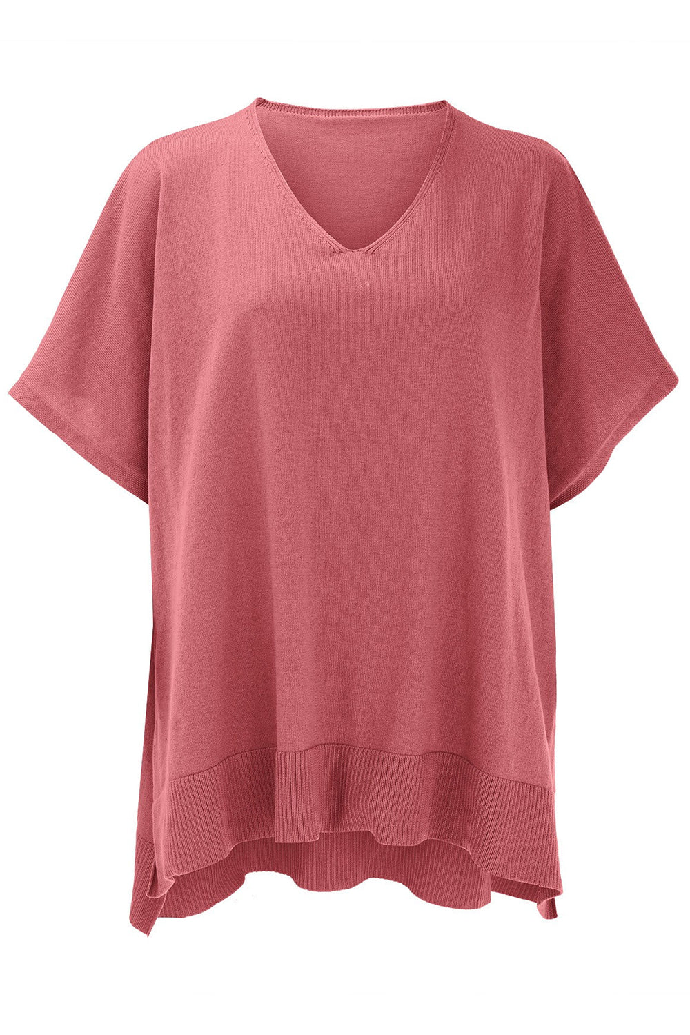 Slit V-Neck Half Sleeve Knit Top - Charming Charlie