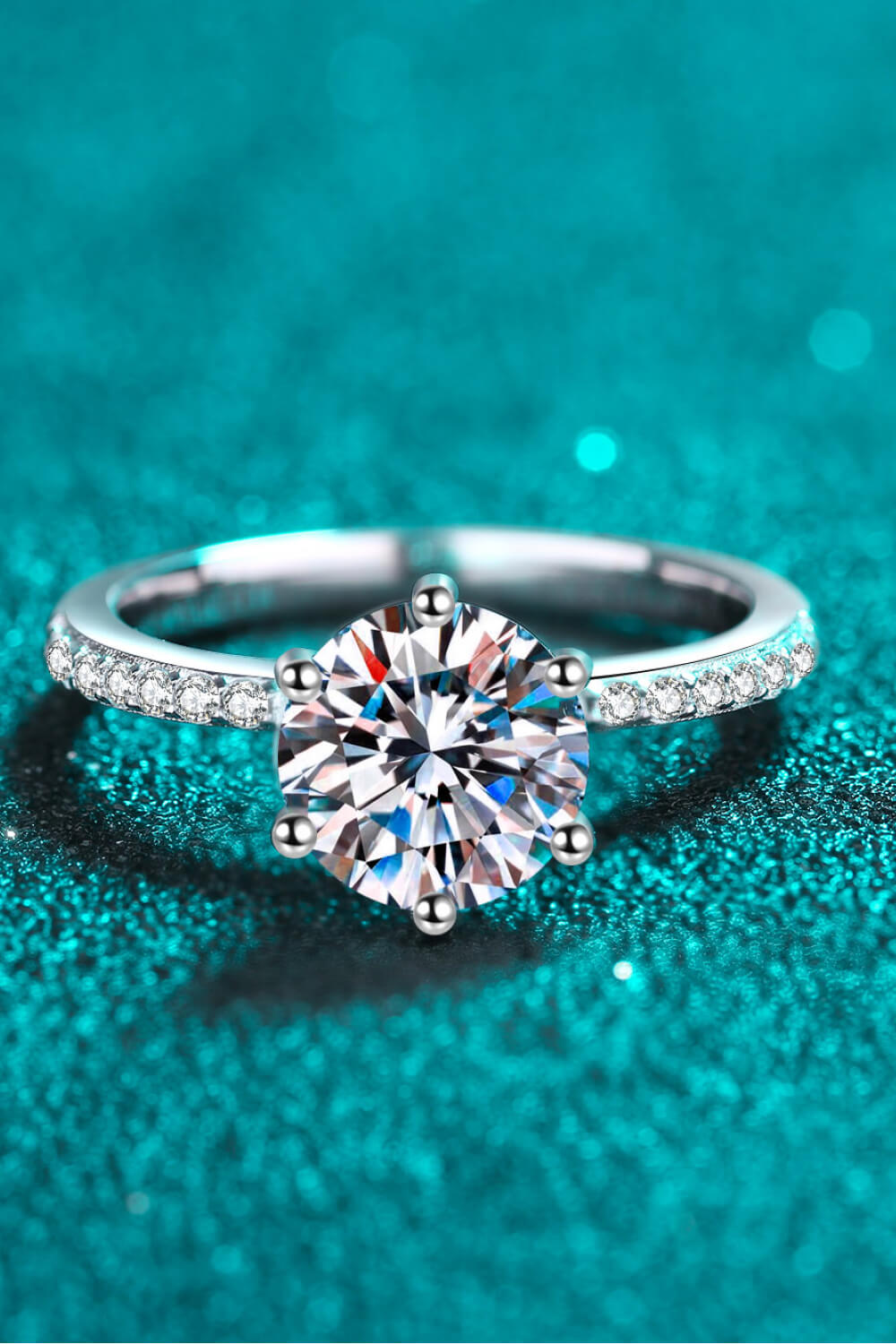 925 Sterling Silver 2 Carat Moissanite Ring - Charming Charlie