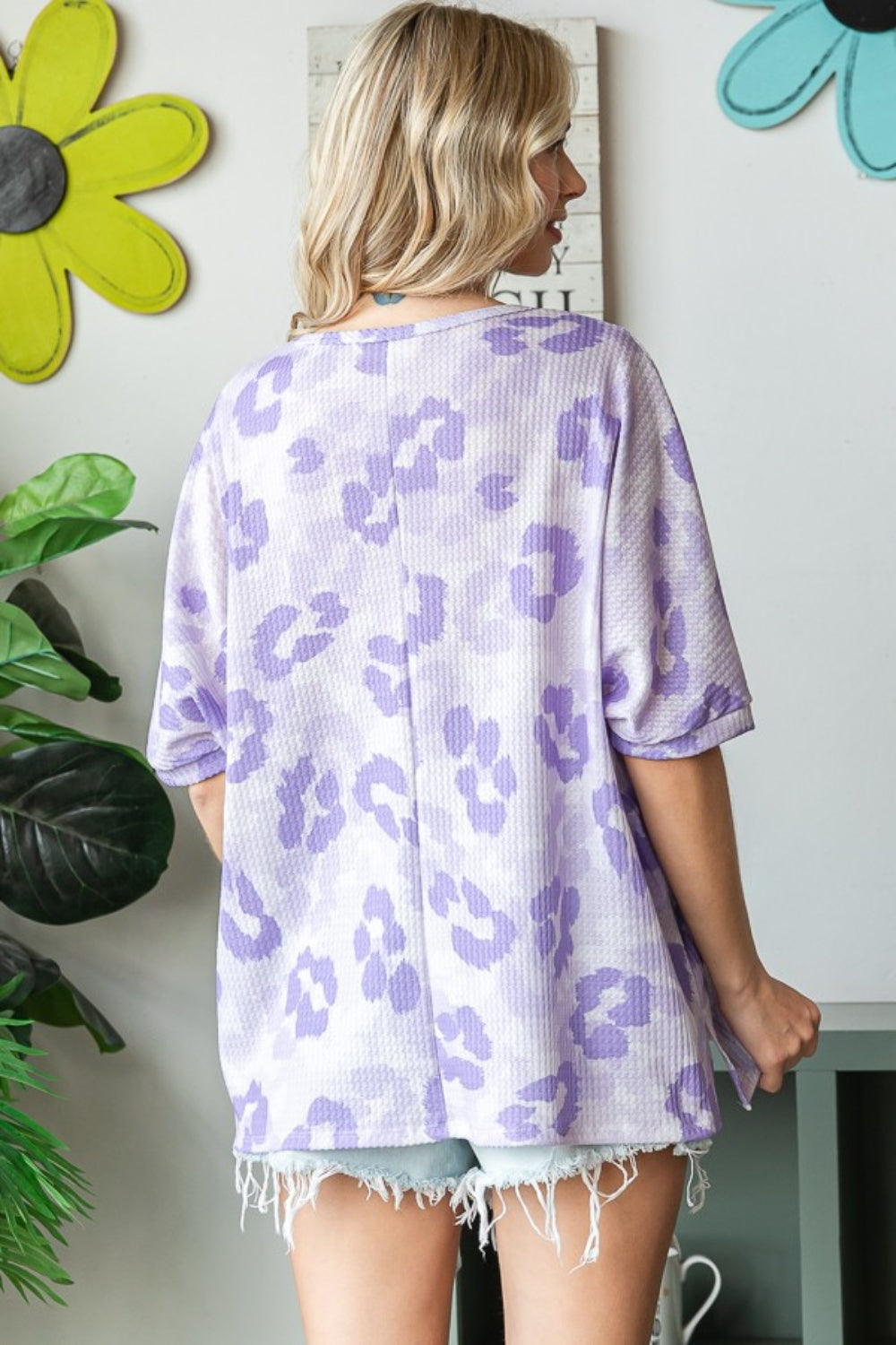 HOPELY Print Waffle Oversized T-Shirt - Charming Charlie