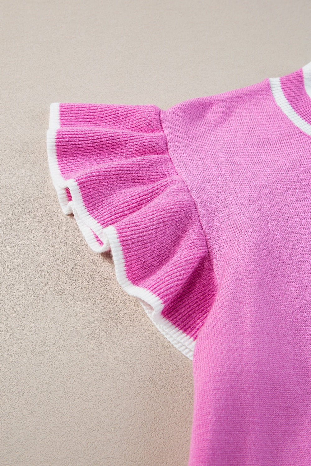 Ruffled Round Neck Cap Sleeve Knit Top - Charming Charlie