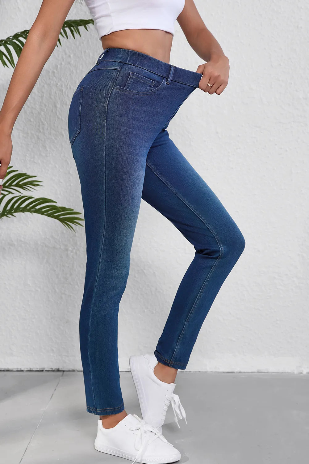 High Waist Skinny Jeans with Pockets - Charming Charlie