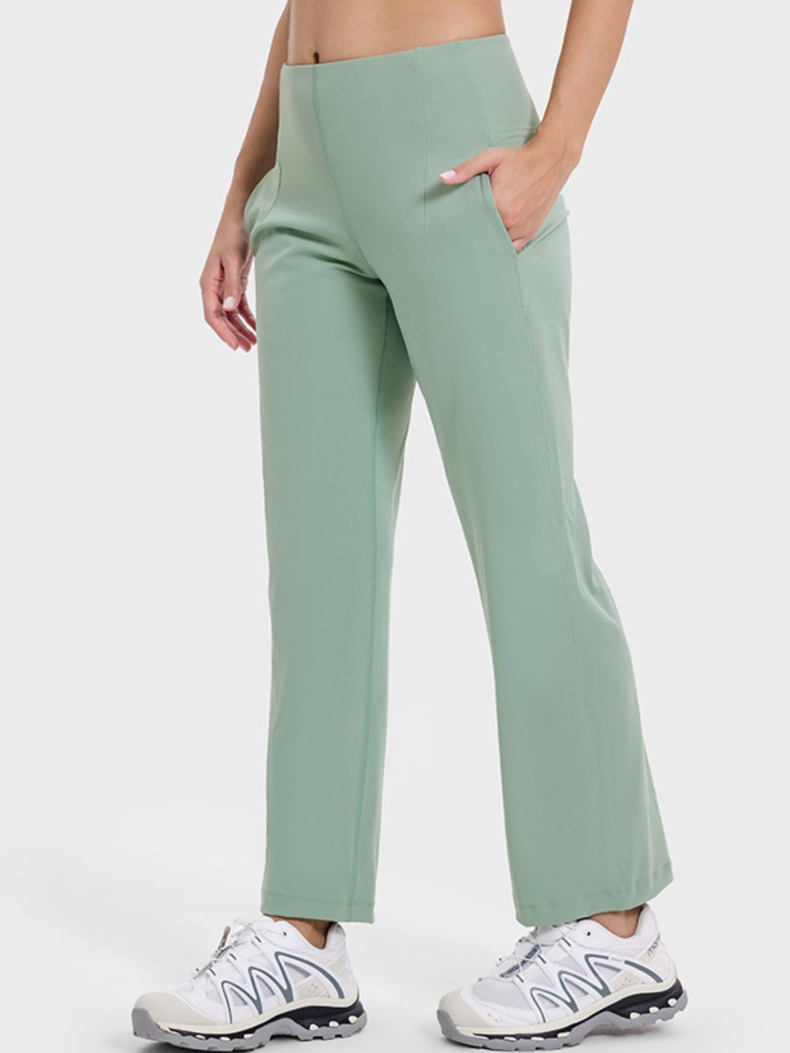Pocketed High Waist Active Pants - Charming Charlie