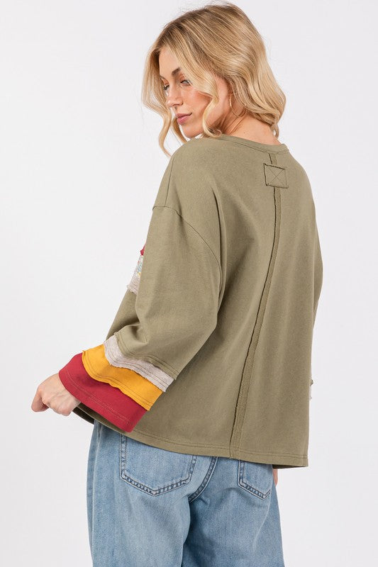 SAGE + FIG French Terry Color Block T-Shirt - Charming Charlie