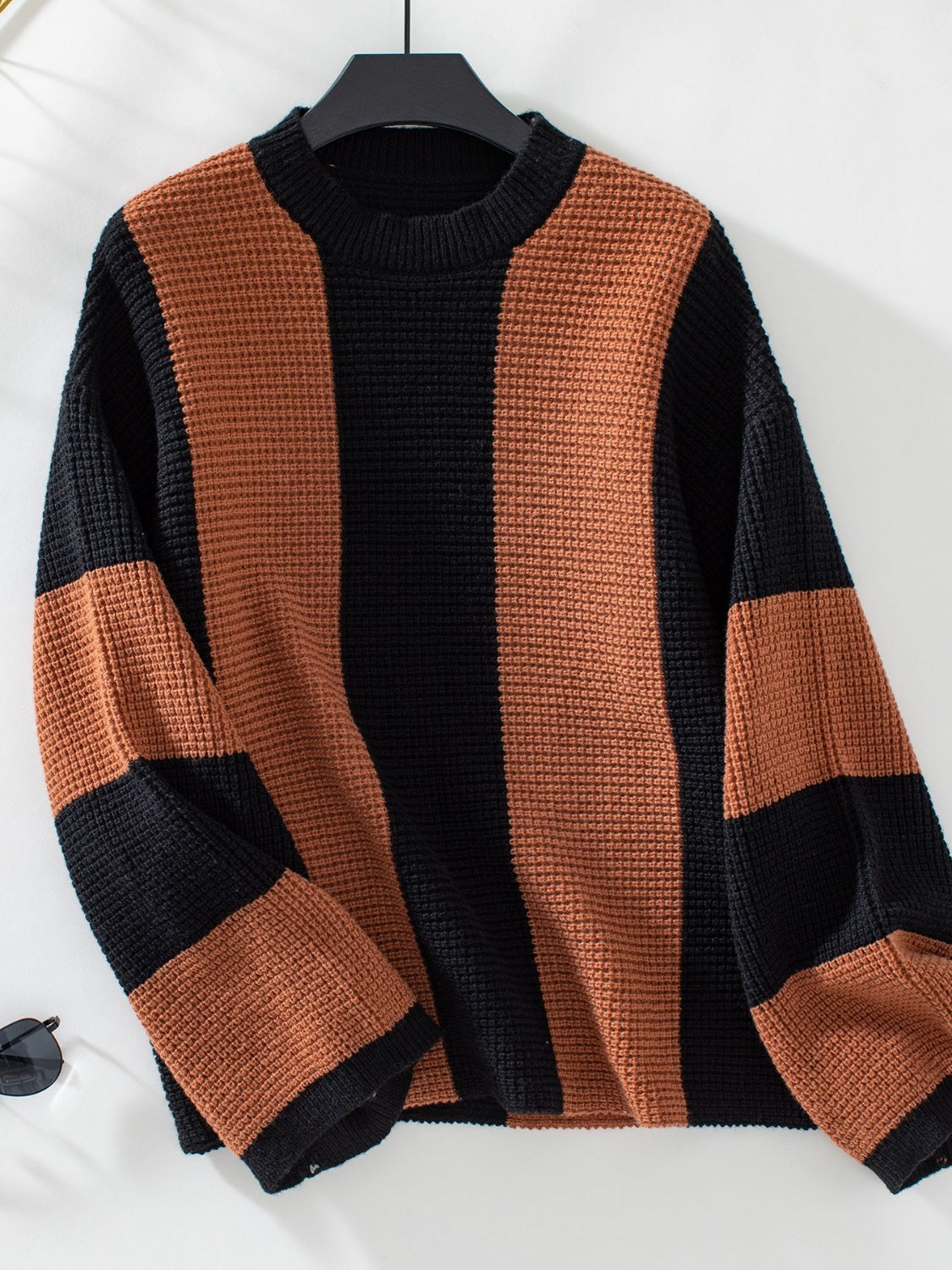 Color Block Round Neck Long Sleeve Sweater - Charming Charlie
