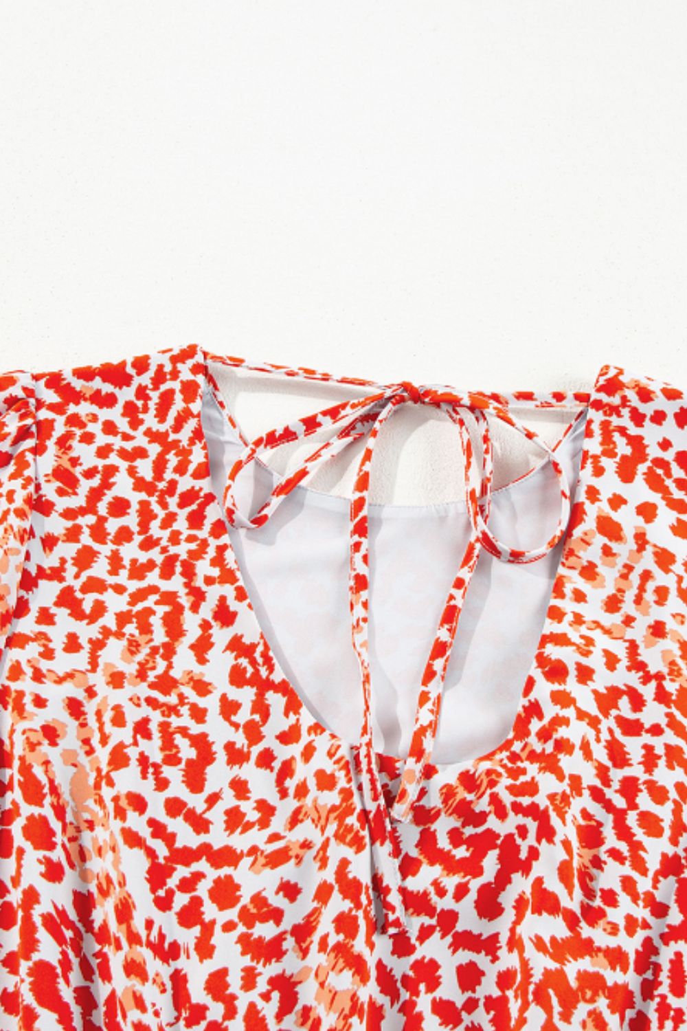 Slit Tied Printed Round Neck Mini Dress - Charming Charlie