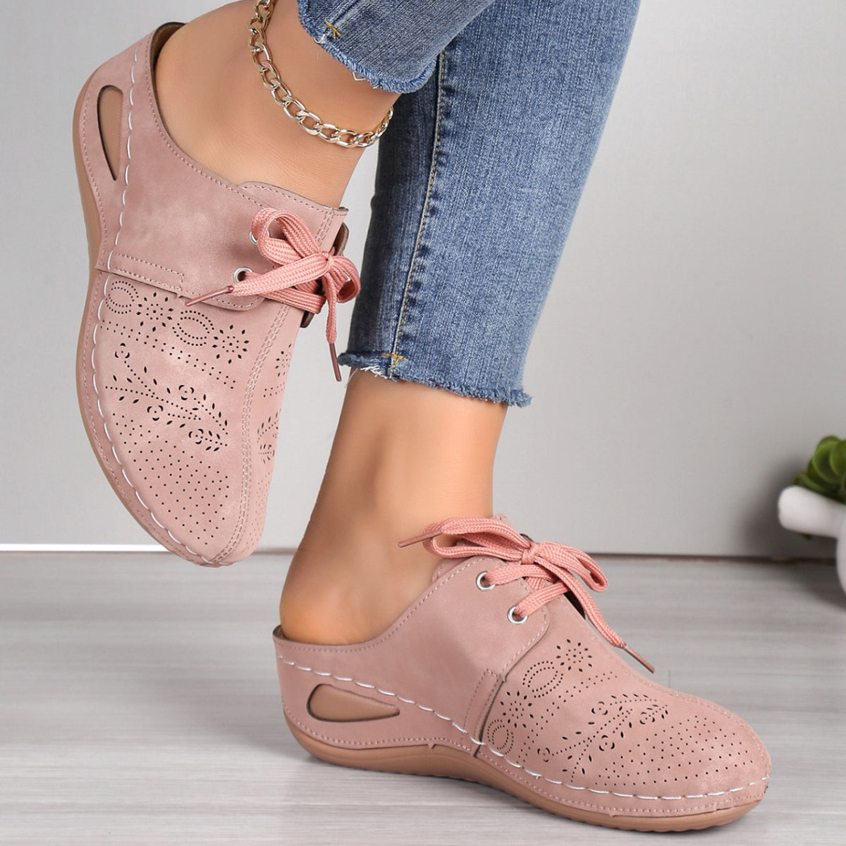 Lace-Up Round Toe Wedge Sandals - Charming Charlie