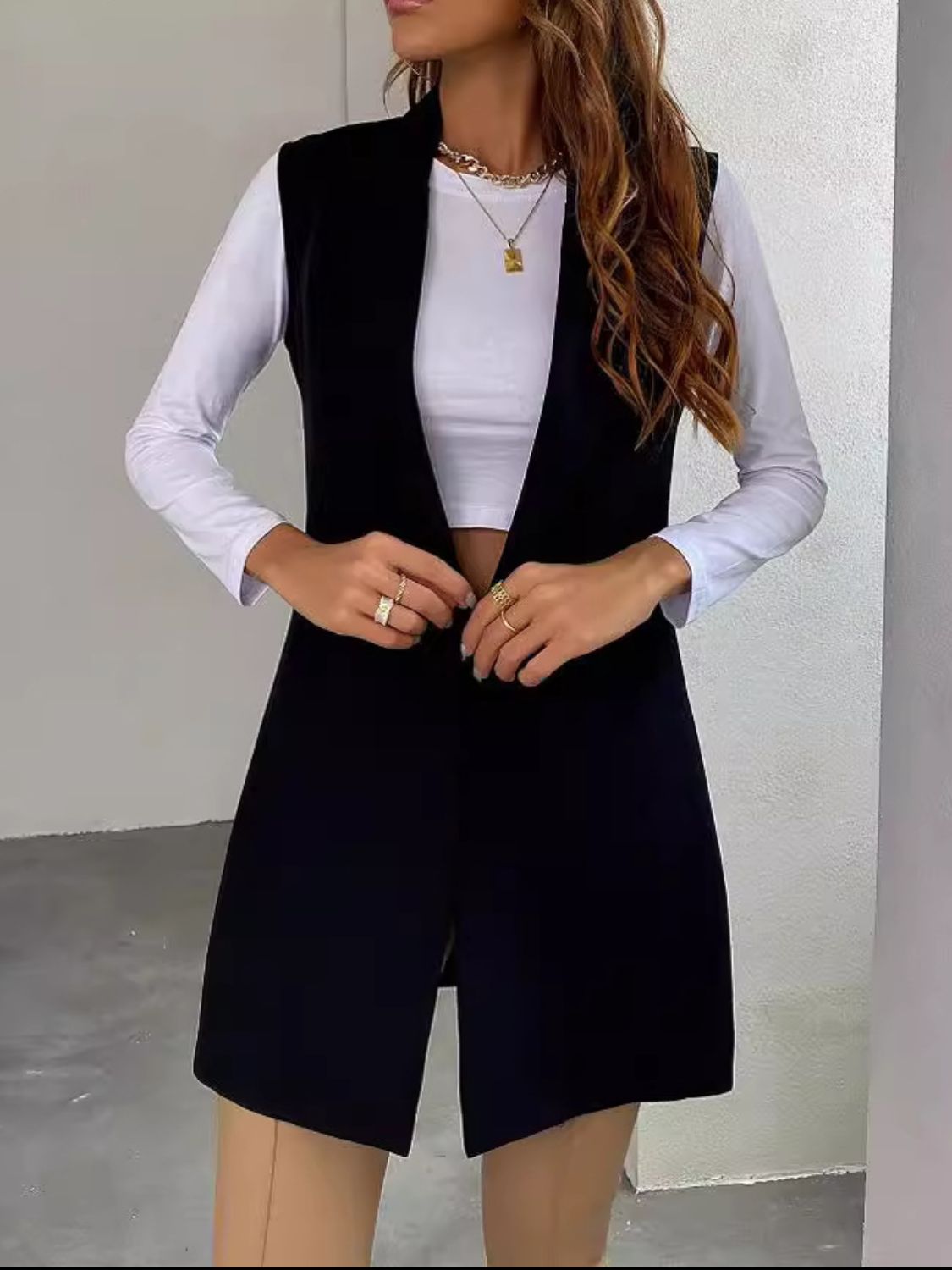 Open Front Longline Vest Coat - Charming Charlie