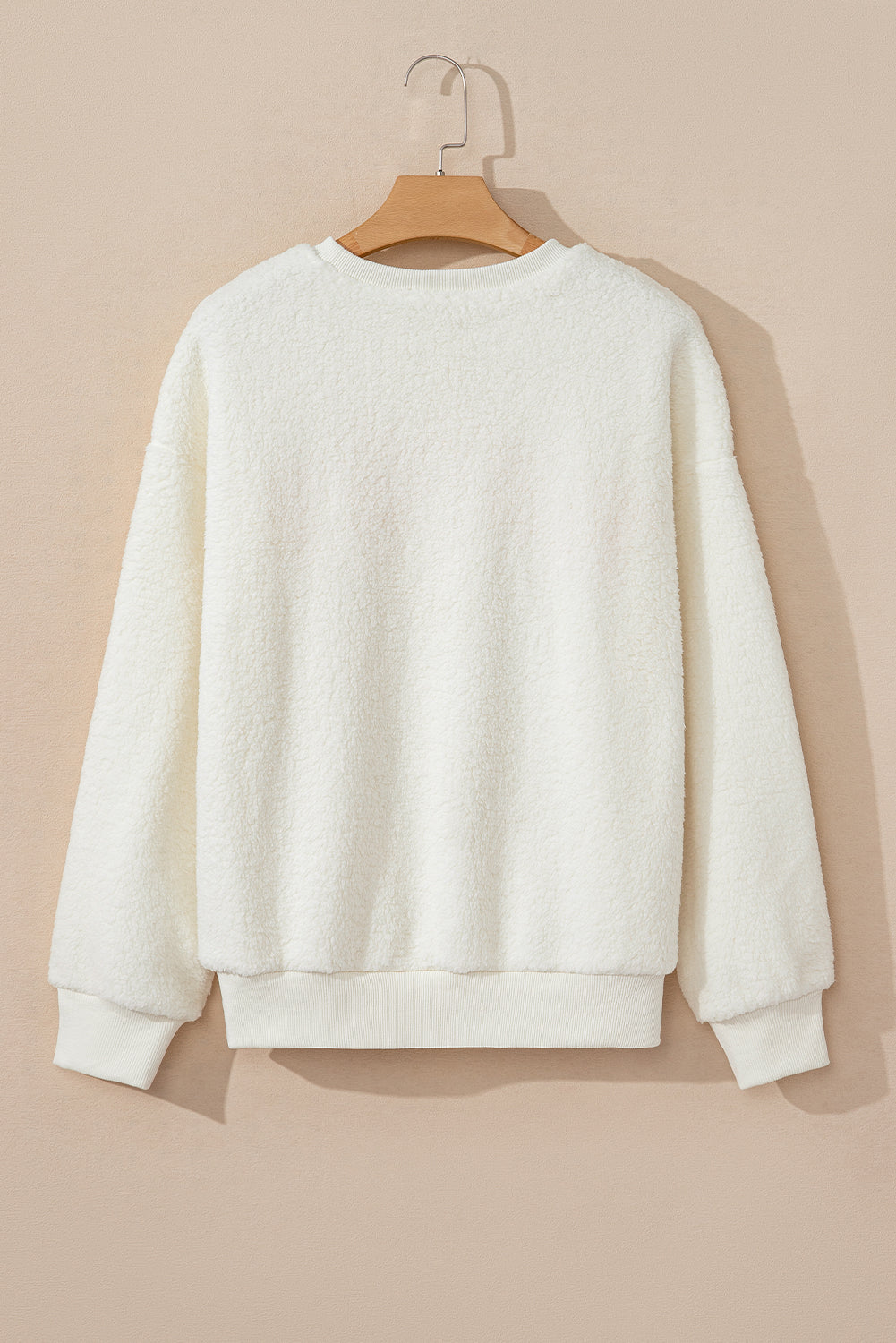 HOWDY Patched Round Neck Sherpa Sweatshirt - Charming Charlie
