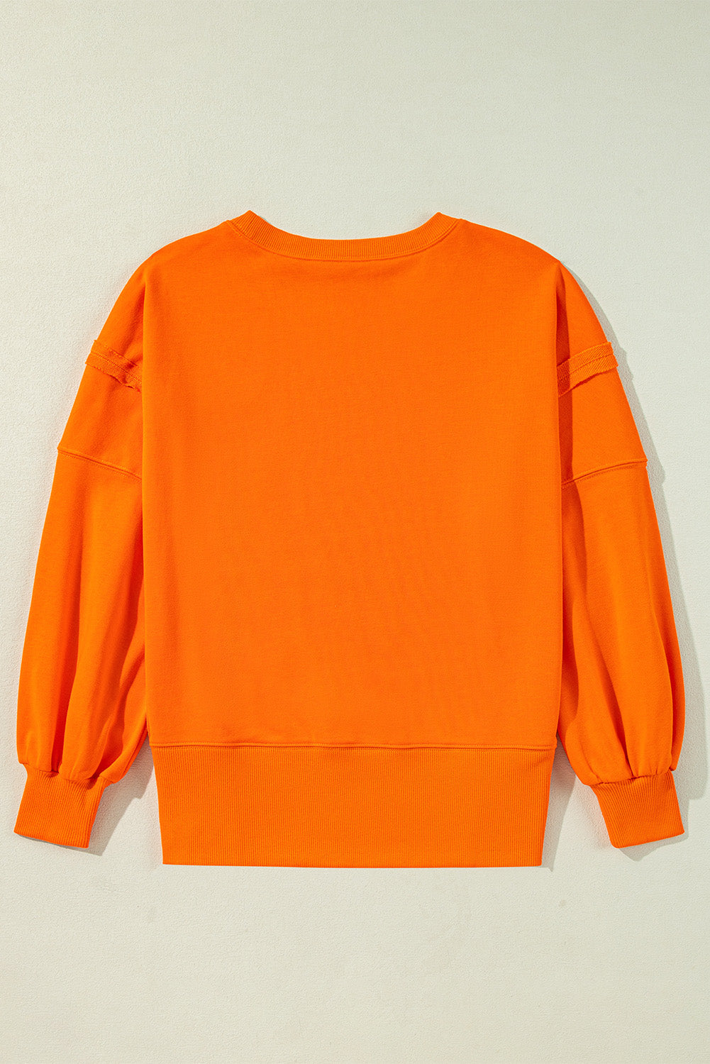Side Slit Round Neck Long Sleeve Sweatshirt - Charming Charlie