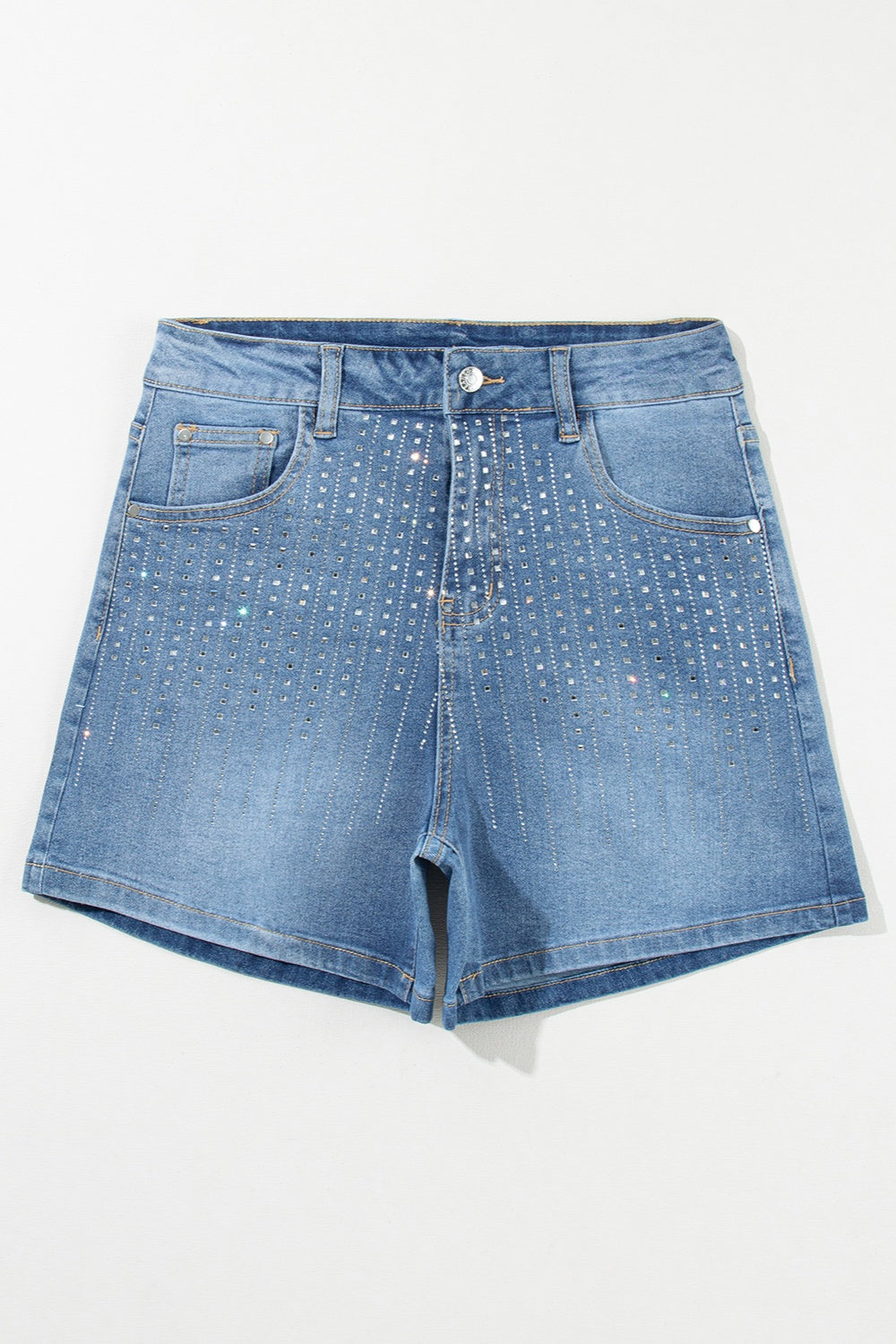 Rhinestone High Waist Denim Shorts - Charming Charlie