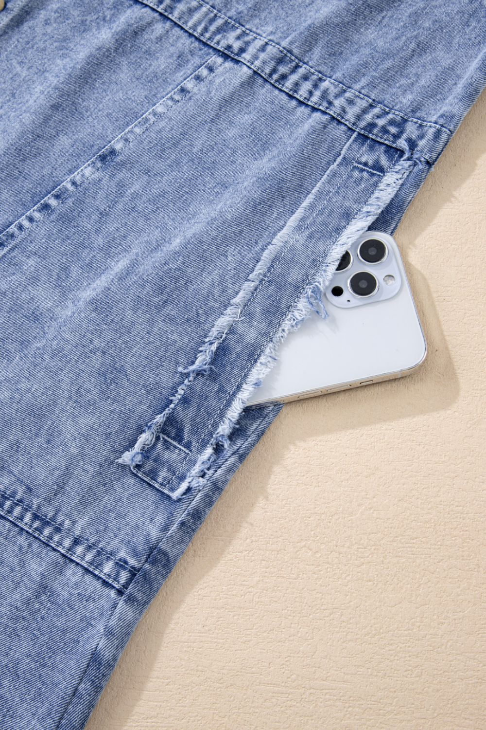 Raw Hem Button Down Long Sleeve Denim Dress - Charming Charlie