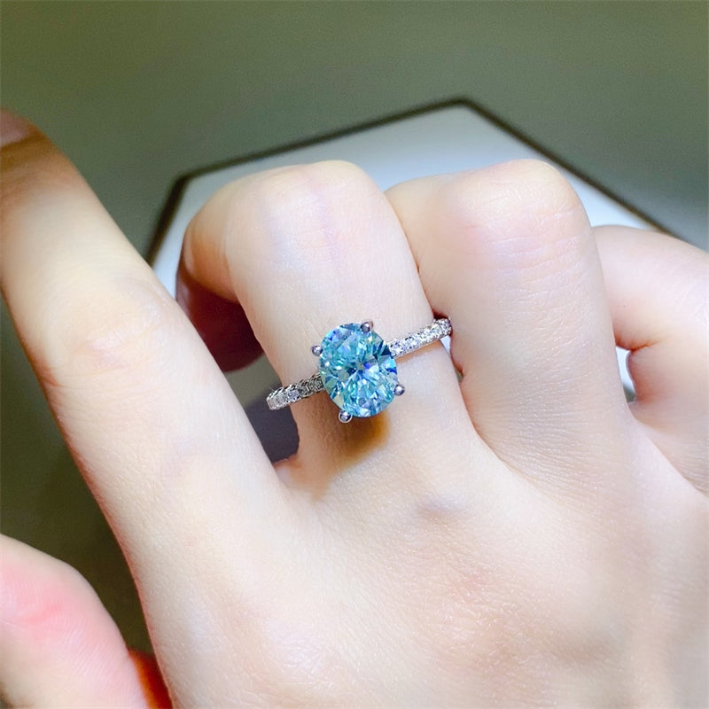 2 Carat Moissanite Zircon 925 Sterling Silver Ring - Charming Charlie