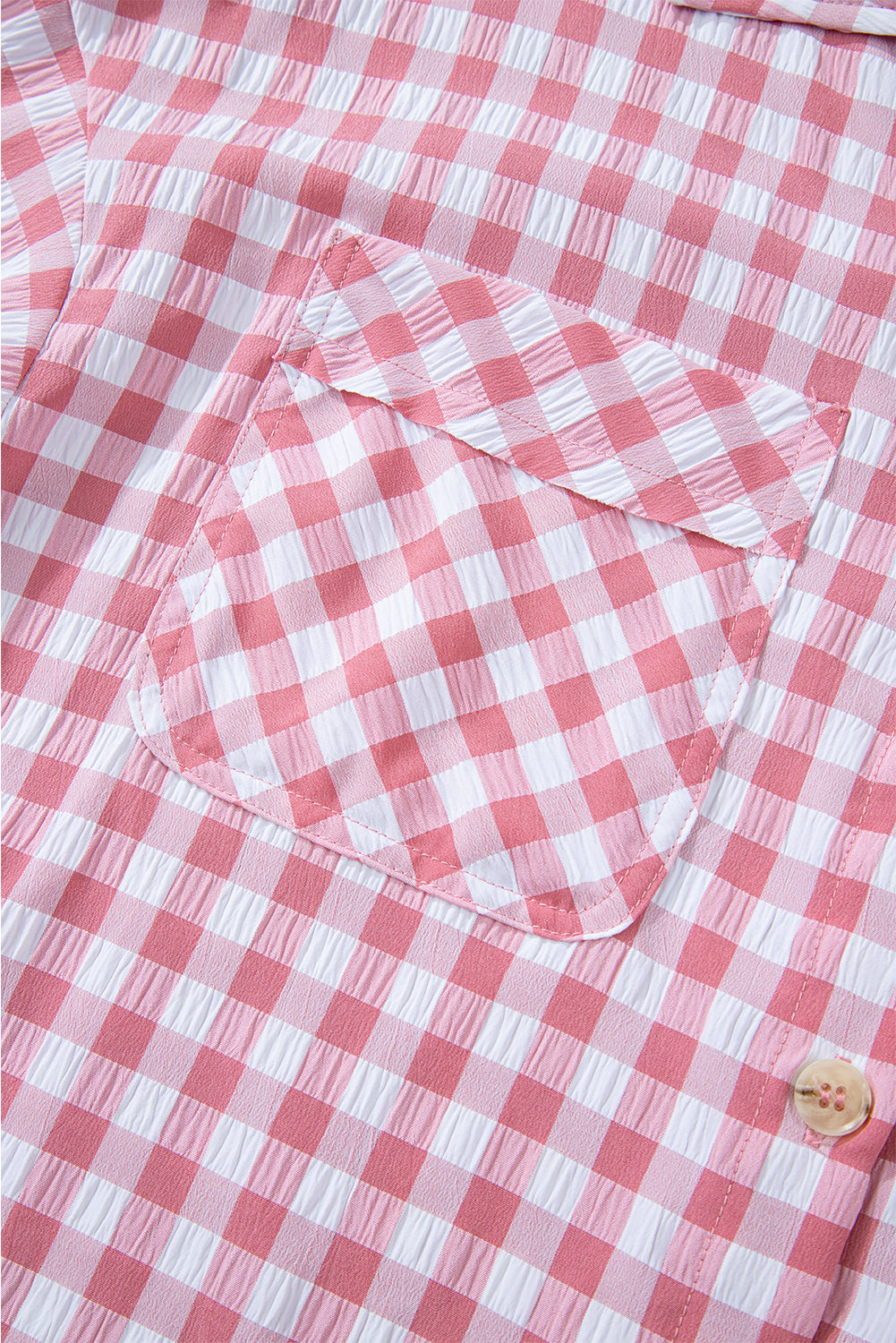 Plaid Collared Neck Long Sleeve Shirt - Charming Charlie