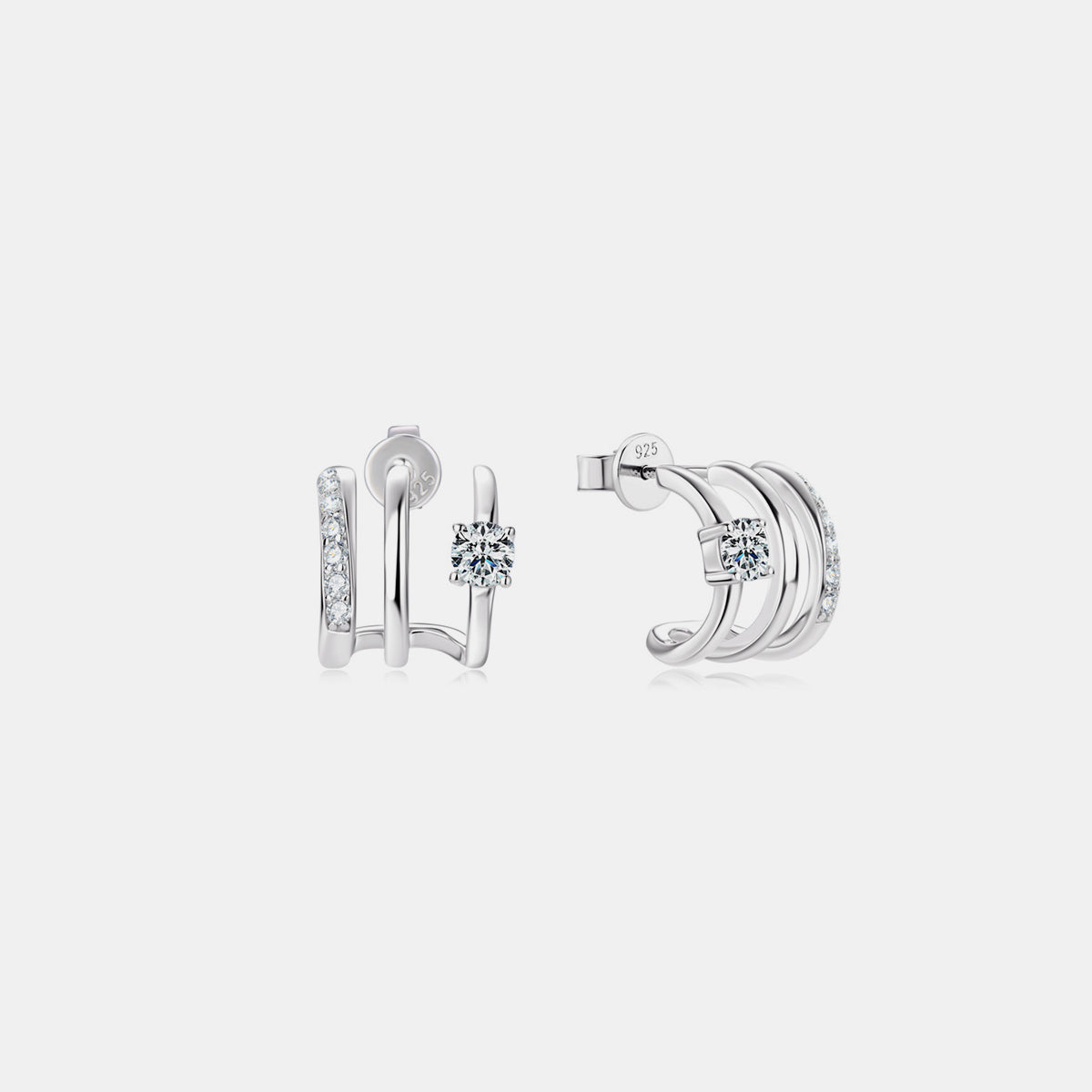 Moissanite 925 Sterling Silver Earrings - Charming Charlie