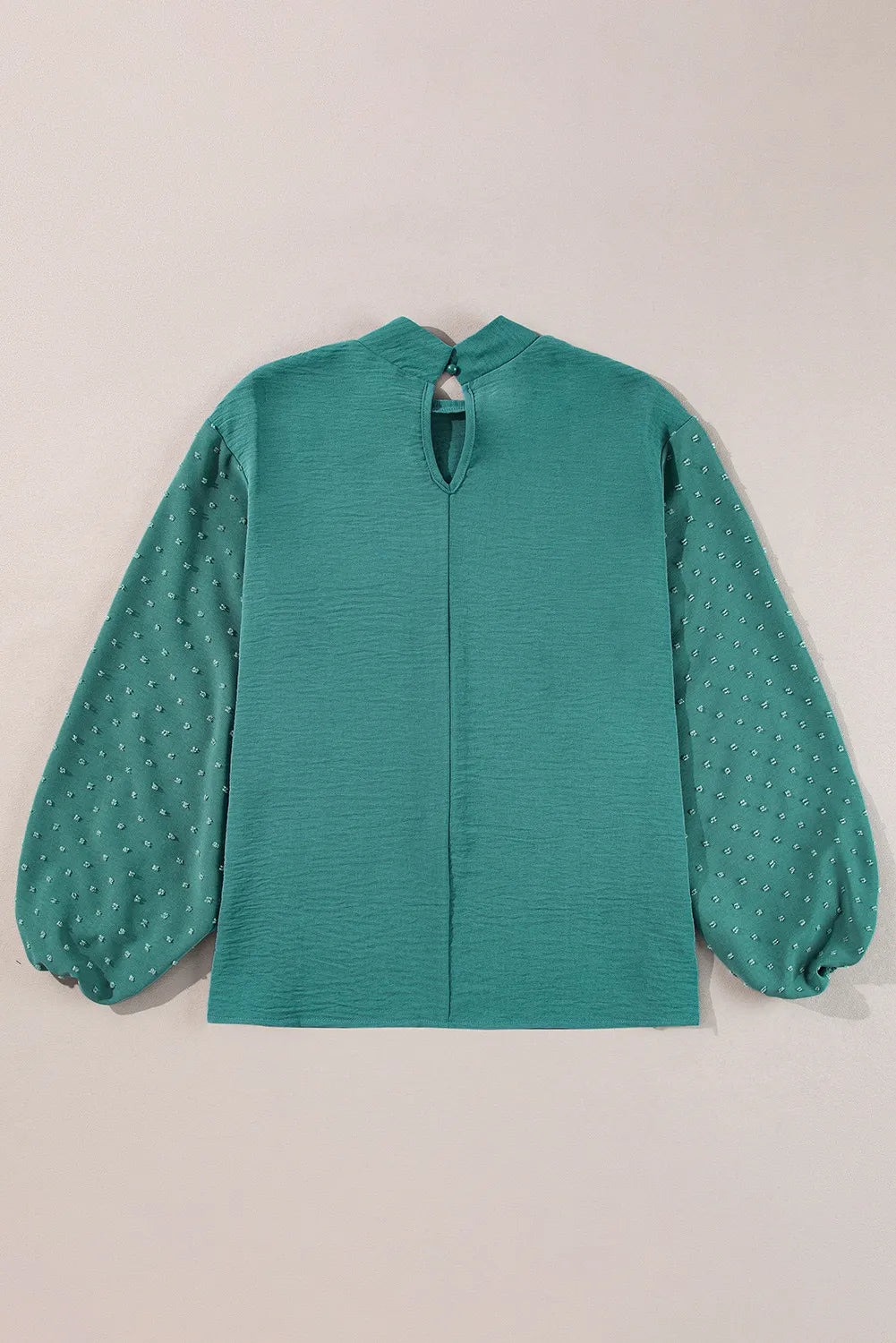 Swiss Dot Mock Neck Balloon Sleeve Blouse - Charming Charlie