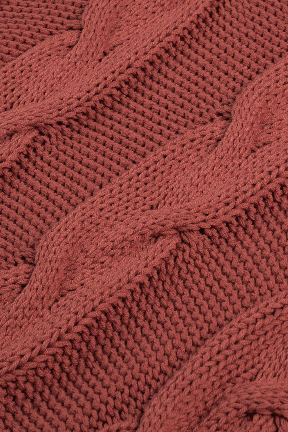 Cable-Knit Turtleneck Dropped Shoulder Sweater - Charming Charlie