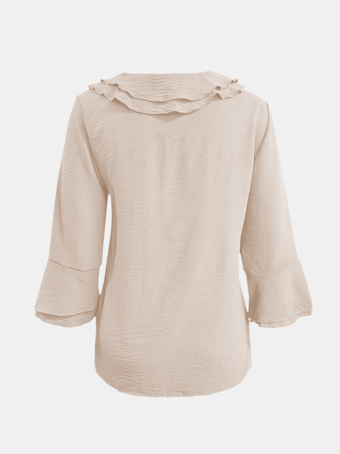Full Size Ruffled V-Neck Flounce Sleeve Blouse - Charming Charlie
