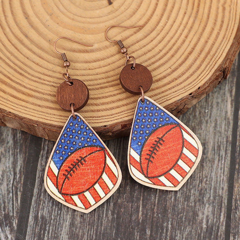 Printed Wooden Dangle Earrings - Charming Charlie