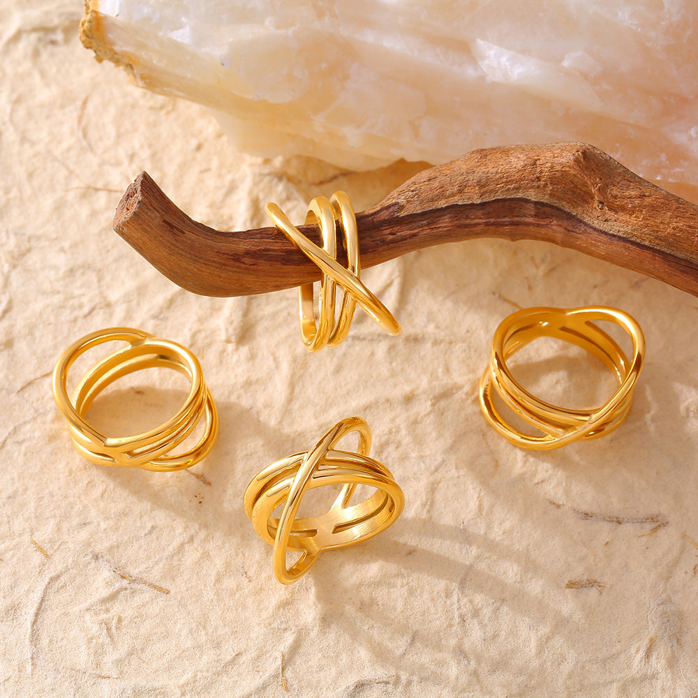 18K Gold-Plated Crisscross Ring - Charming Charlie