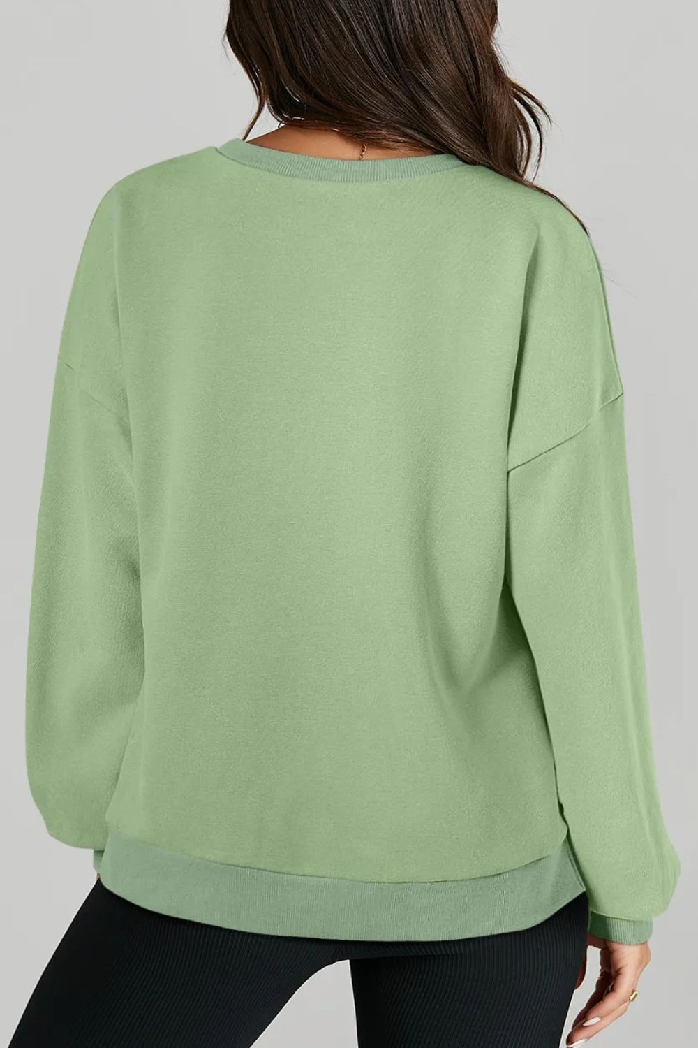 Round Neck Long Sleeve Sweatshirt - Charming Charlie