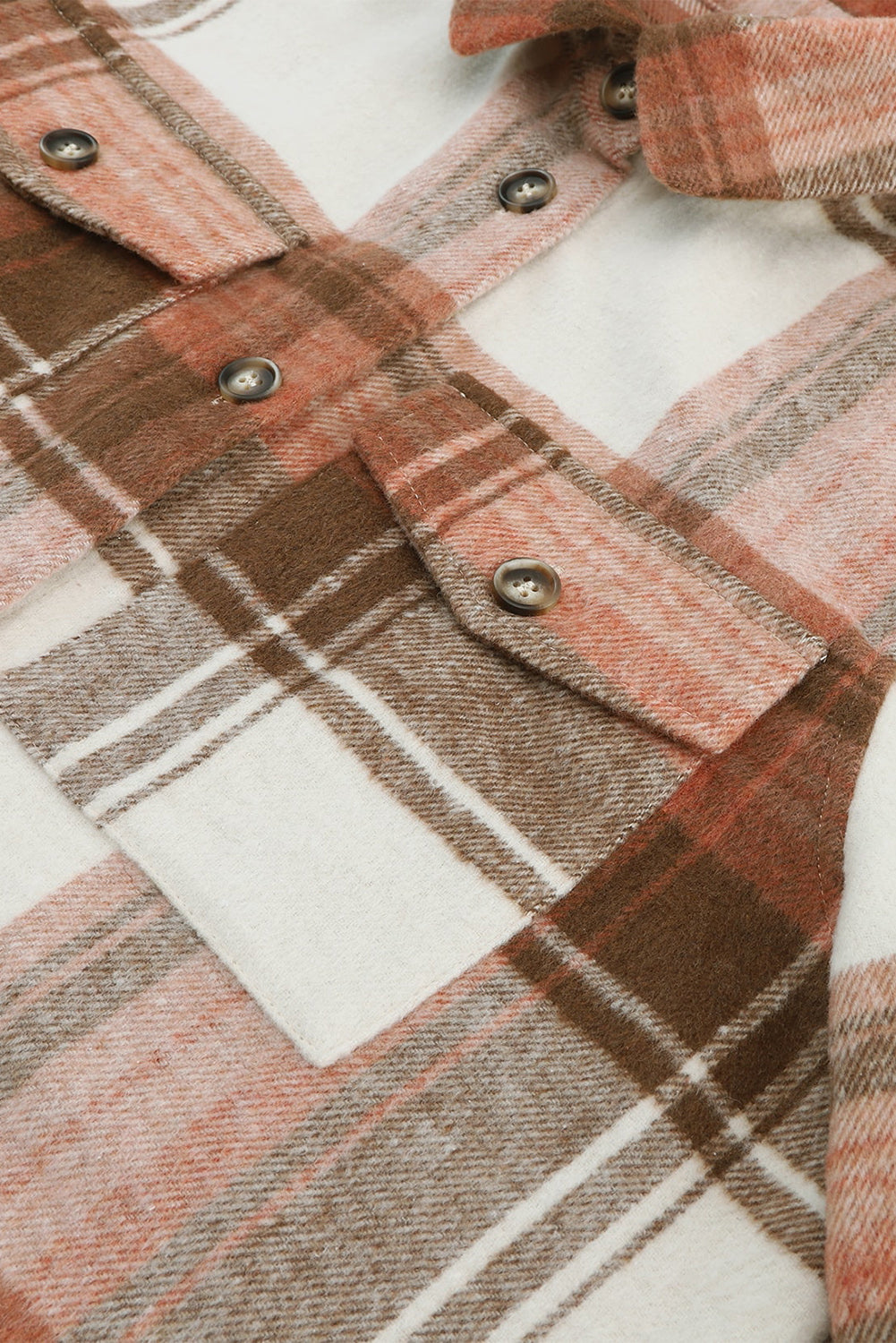 Pocketed Plaid Collared Neck Shacket - Charming Charlie